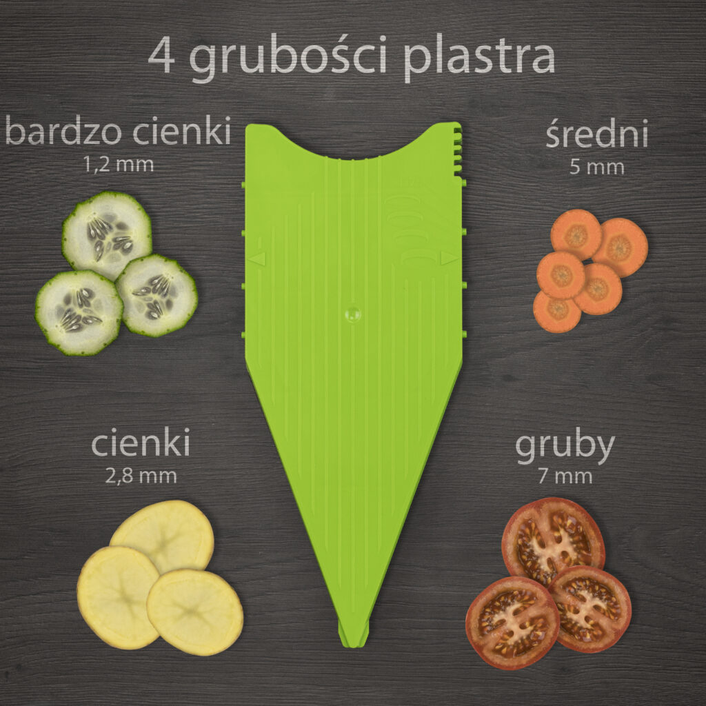 Regulacja grubości plastrów - wkładka bez ostrzy