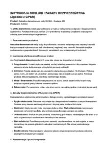 Instrukcja obsługi i zasady bezpieczeństwa - ostrzałka diamentowa XUNDA (PDF)