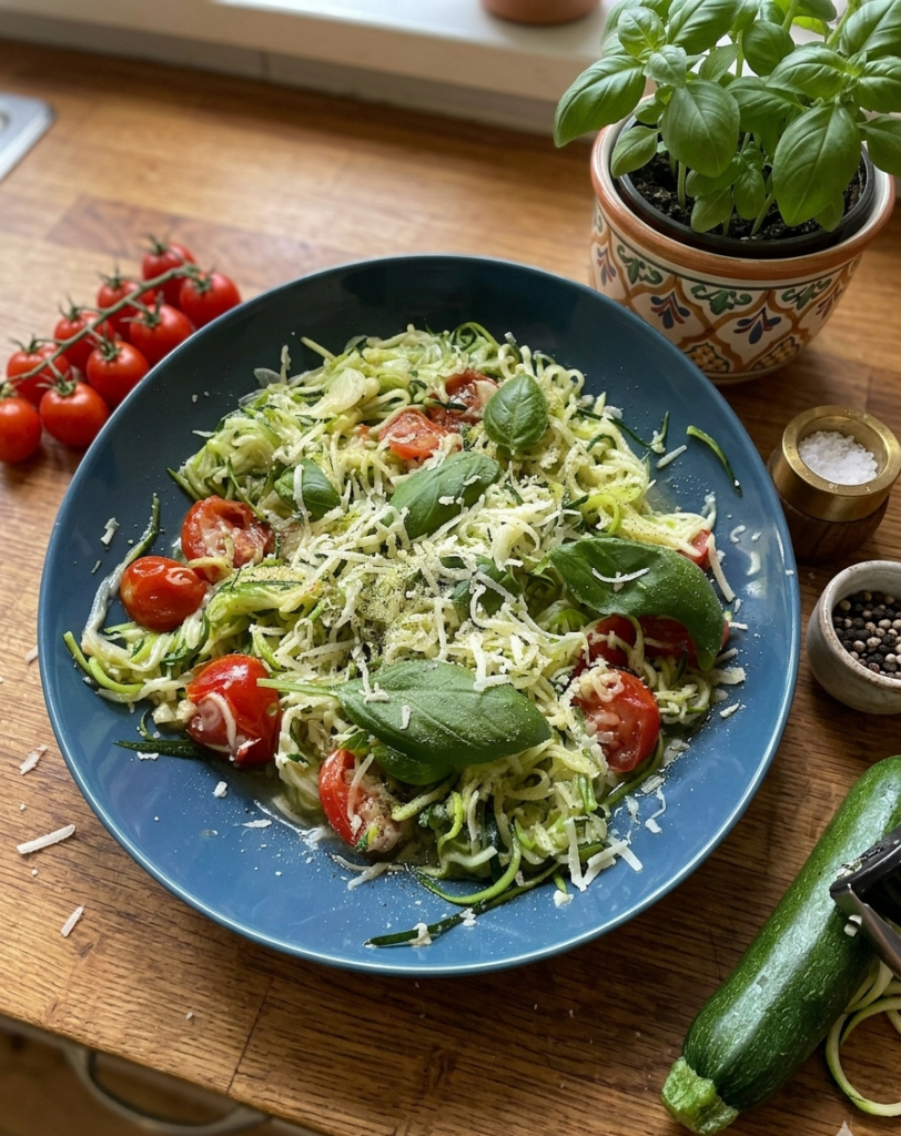 Zoodles, czyli smażony makaron z cukinii na patelni